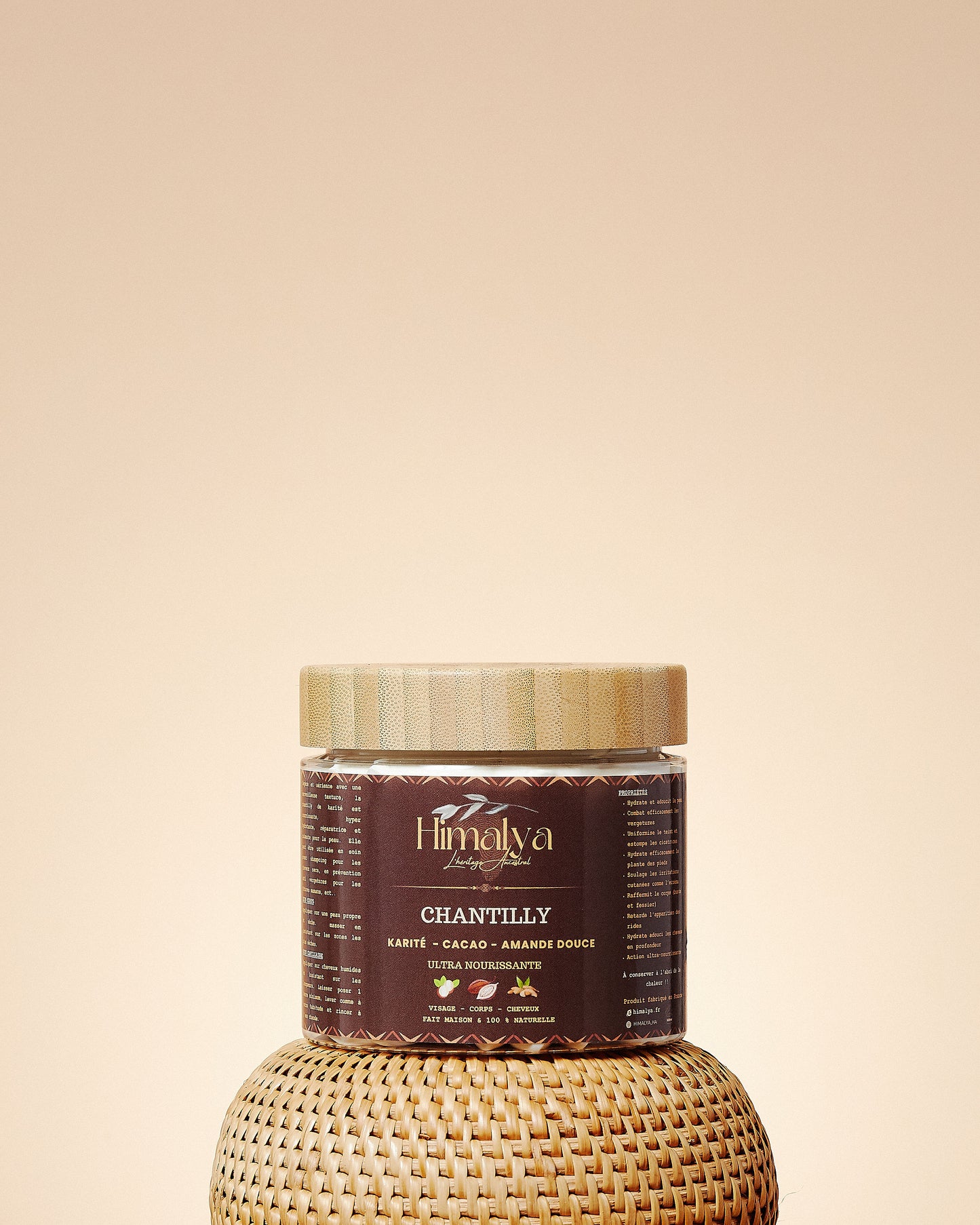 Shea butter whipped cream, cocoa, sweet almond oil