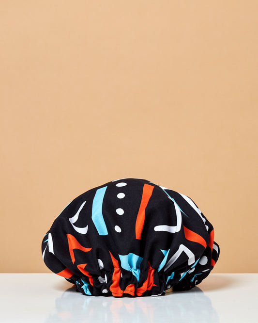 Bonnet satiné  "Nuit de zanzibar" Collection Nuits d'Afrique