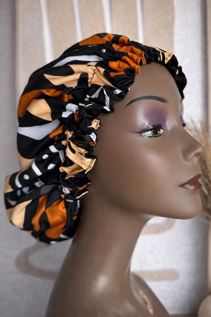 Bonnet satiné  "Velours d'Abidjan" Collection Nuits d'Afrique